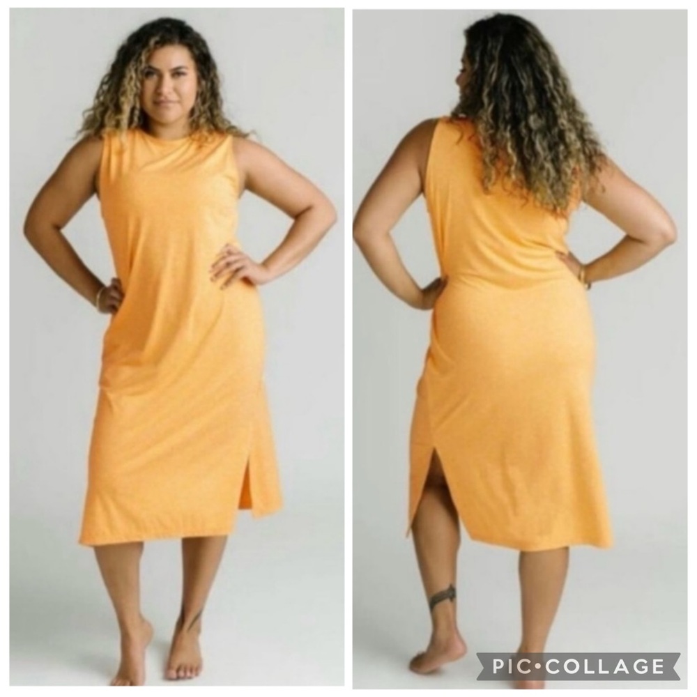 Zyia Downtime Tank Dress Malibu Citrus‎ Yellow Orange XS